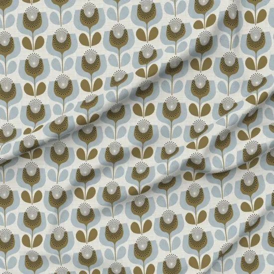 Various Fabrics by the Yard or Fat Quarter Neutral Botanical Geometric Flowers 70S Inspired Shapes Custom Printed Fabric by Spoonflower {6}