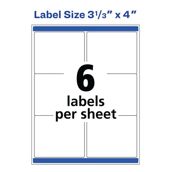 Avery Shipping Labels with Sure Feed for Color Laser Printers, Print-to-the-Edge, 3" x 3-3/4", 150 White Labels (6874) {5}