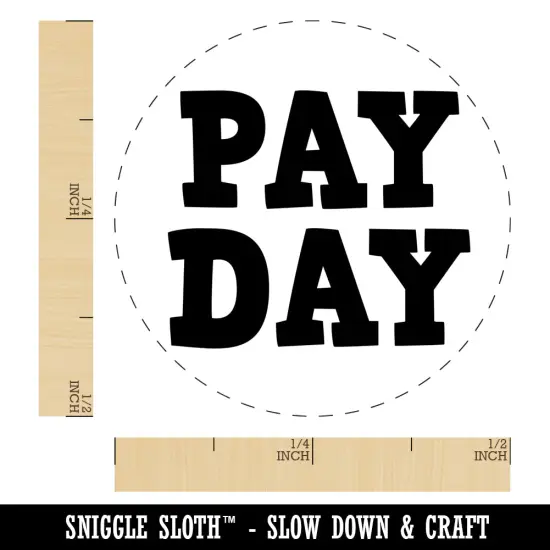 Pay Day Fun Text Self-Inking Rubber Stamp for Stamping Crafting Planners Yellow {1}