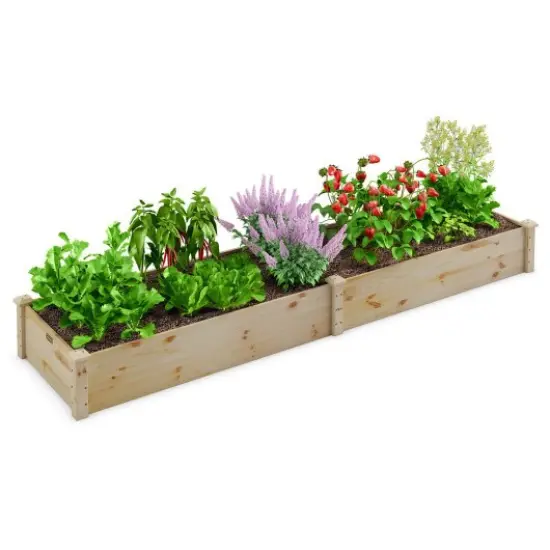 Wooden Raised Garden Bed Outdoor for Vegetables Flowers Fruit {1}
