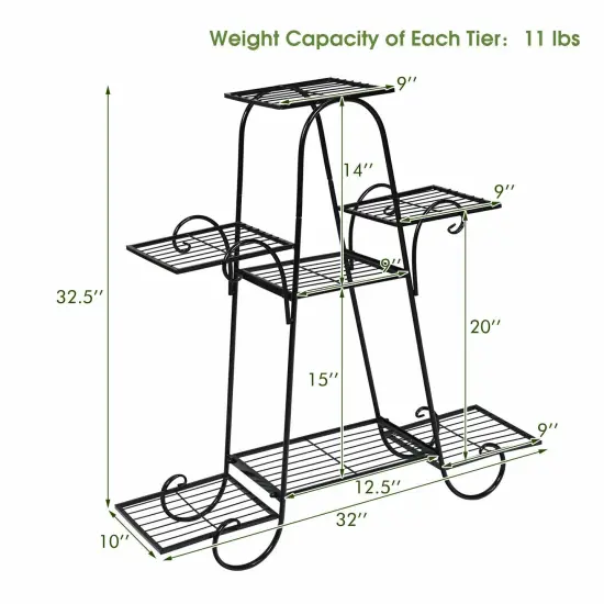 7 Tier Metal Patio Plant Stand {5}