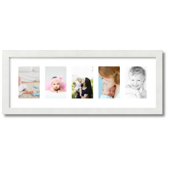 ArtToFrames Collage Photo Picture Frame with 5 - 4x6 inch Openings, Framed in White with Over 62 Mat Color Options and Plexi Glass (CSM-3966-153) {1}