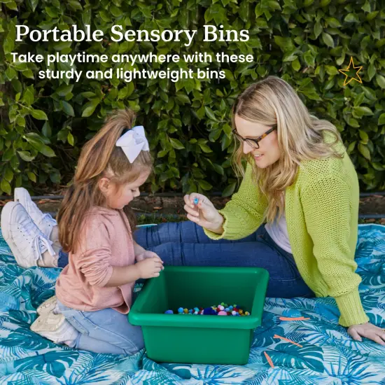 Square Bin with Lid, Storage Containers, 2-Pack Green {3}