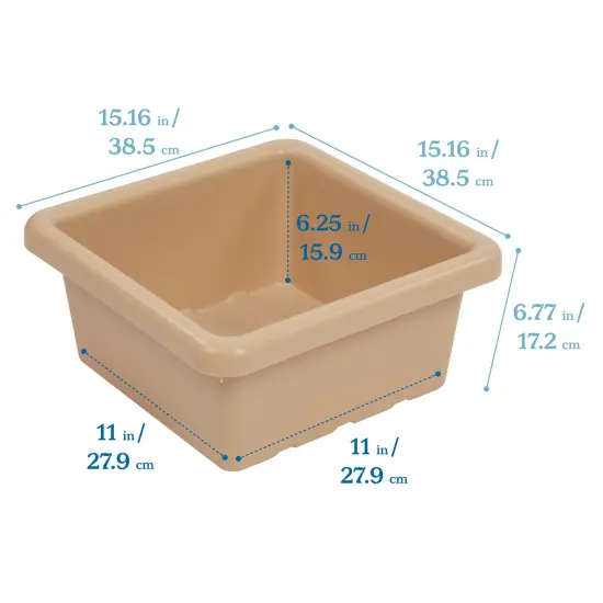 Square Bin with Lid, Storage Containers, 2-Pack Sand {2}