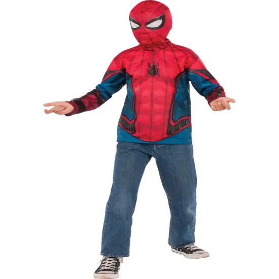 Child's Boys Spider-Man Homecoming Shirt And Mask Costume {1}