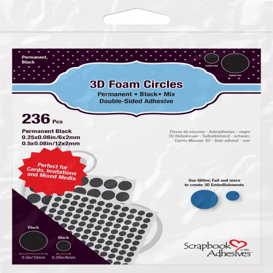Scrapbook Adhesives 3D Foam Circles-Black, Assorted Sizes {1}