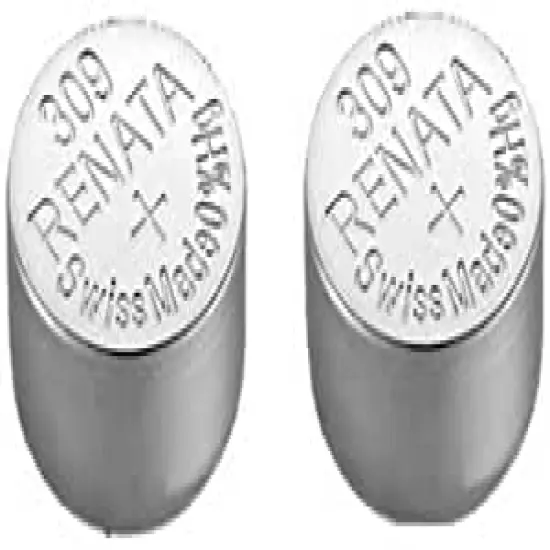 Renata 309 Single Watch Battery Swiss Made Silver Oxide 1.5 V (2 Batteries, 09 or SR754SW) {1}
