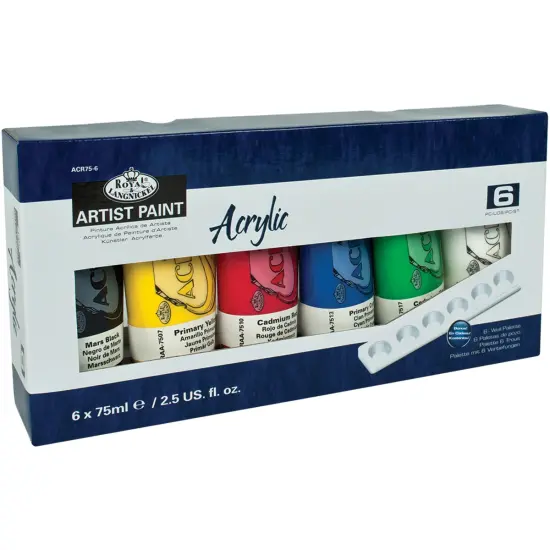 Royal & Langnickel(R) Acrylic Paints 75ml 6/Pkg-Assorted Colors {1}