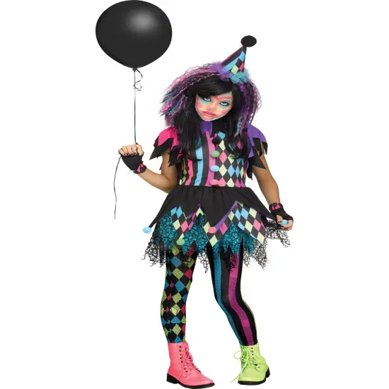 Child's Girl's Twisted Circus Carnival Clown Costume {1}