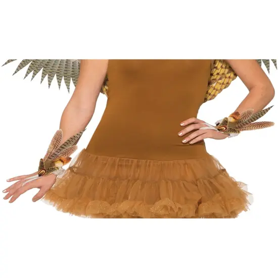 Adults Non-Feathered Nocturnal Barn Owl Wristlets Costume Accessory {1}