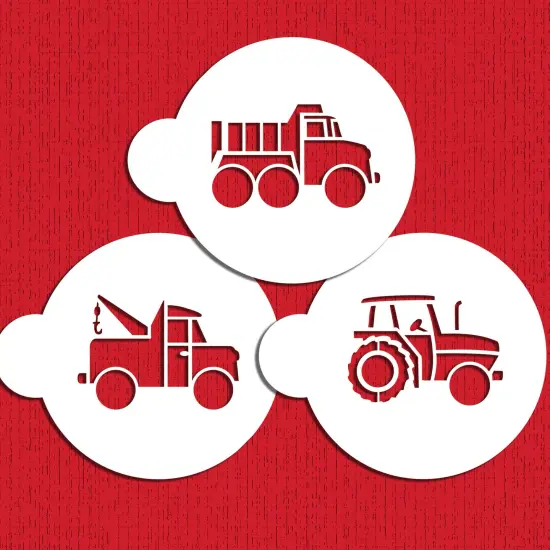 Trucks Cookie Stencil Set | C923 by Designer Stencils | Cookie Decorating Tools | {5}