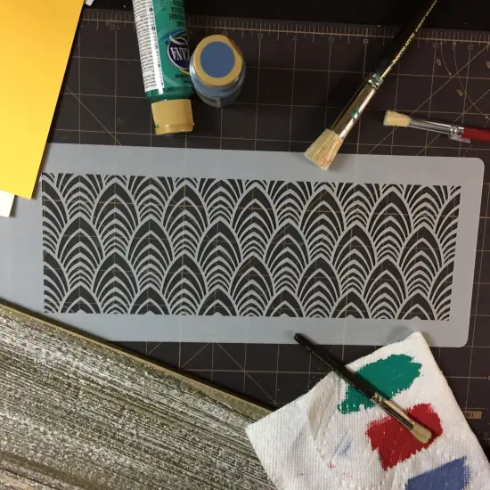 Martha Stewart Wedding Art Deco Cake Stencil Side | C917 by Designer Stencils | Cake Decorating Tools | Baking Stencils for Royal Icing, Airbrush, Dusting Powder | Reusable Plastic Food Grade Stencil for Cakes | Easy to Use & Clean Cake Stencil {3}