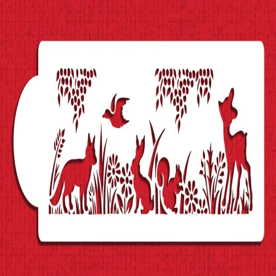 Baby Animals in the Meadow Cake Stencil Side | C937 by Designer Stencils | Cake Decorating Tools | {2}