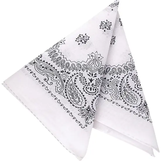 Dozen White Cowboy Cowgirl Costume 19" Bandanas Head Scarf Costume Accessory {1}