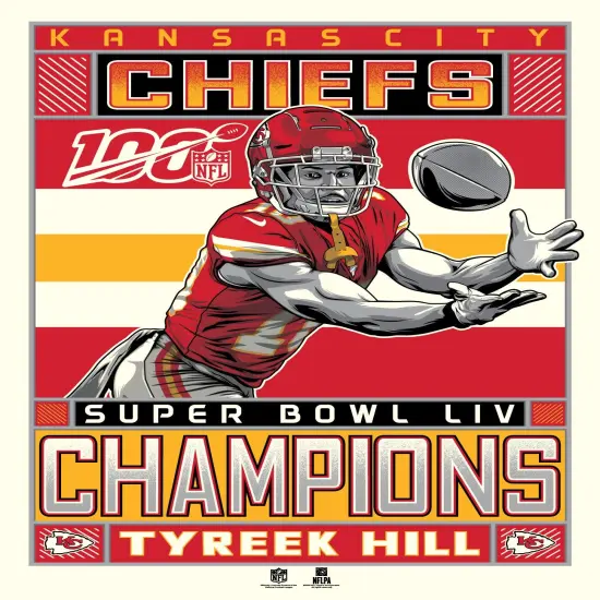 Phenom Gallery Tyreek Hill Kansas City Chiefs Super Bowl LIV Champions Serigraph {2}