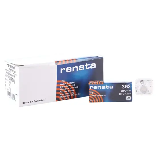 Renata Strip of 10 Genuine Fresh 362 SR721SW Swiss Made Silver 1.55v Batteries {1}