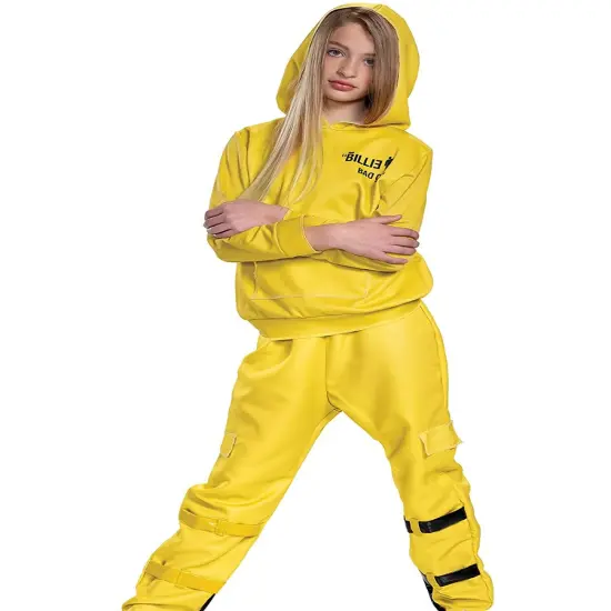 Billie Eilish Deluxe Yellow Hoodie Girl's Costume {1}