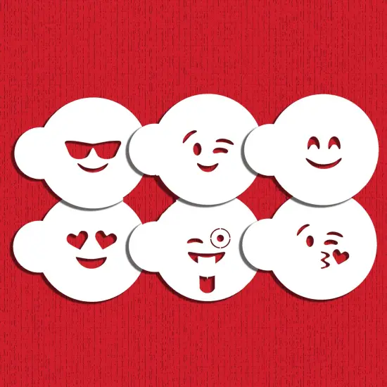 Emojis Cookie Stencil Set | C983 by Designer Stencils | Cookie Decorating Tools | {4}