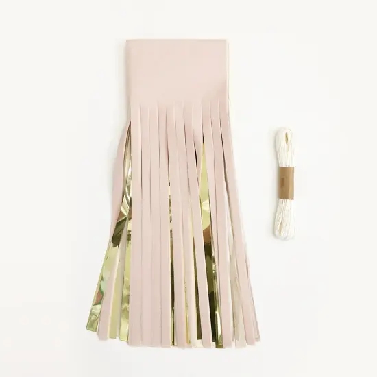 Jumbo Confetti Balloon & Tassel Tail - Blush & Gold {4}