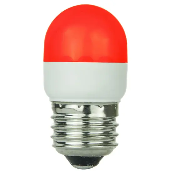 SUNLITE Red LED 0.5w Tubular T10 Medium Screw In Base Light Bulb {1}