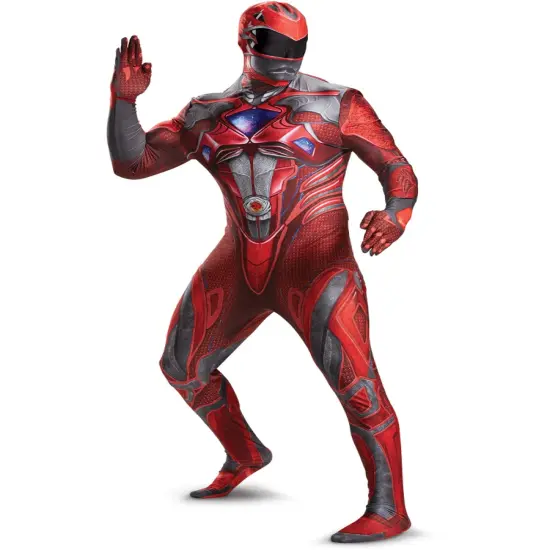 Adult's Mens Power Rangers Movie Red Ranger Jason Bodysuit Costume {1}