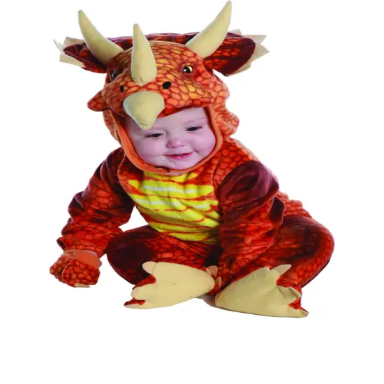Cretaceous Dinosaur Red Triceratops Toddler Costume {1}