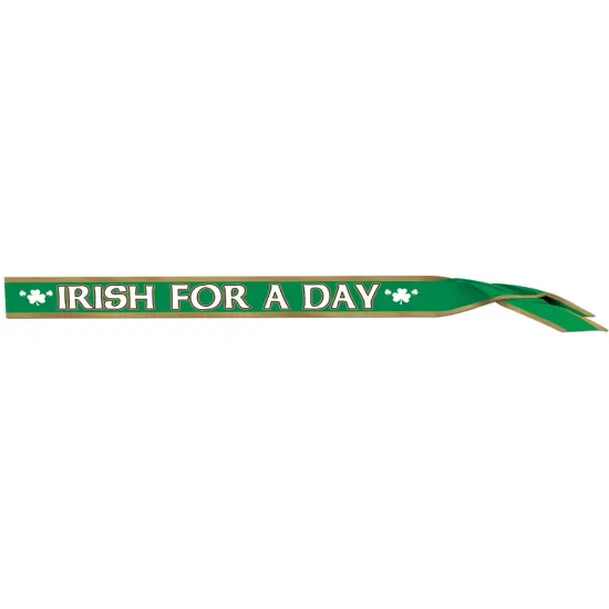 Adults Saint Patricks Day Irish For A Day Satin Sash Costume Accessory {1}