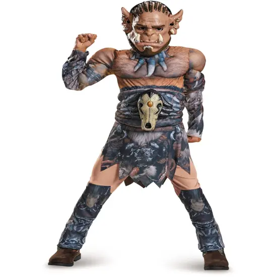 Child's Boys World Of Warcraft Durotan Orc Horde Warrior Costume {1}