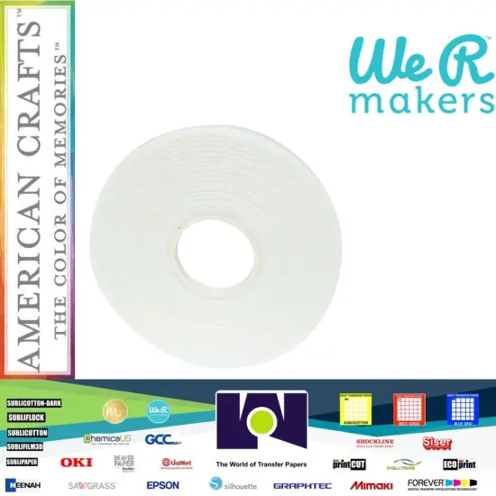 Sticky Thumb Double-Sided Foam Tape 3.94 Yards-White, 1/2"X2mm - 1 Roll 60000301 By American Crafts {1}