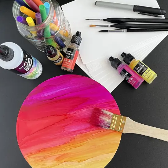Pixiss Alcohol Ink Paper 25 Sheets Heavy Circle Paper 8" 203mm, 300gsm Cardstock {5}