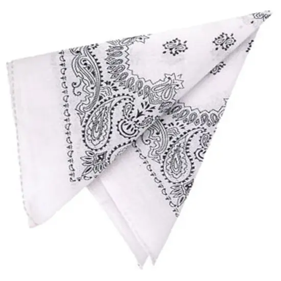 12 Cowboy Western White Bandanas Costume Accessory {1}