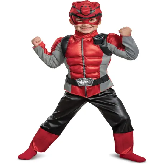 Childs Boy's Power Rangers Beast Morphers Red Ranger Toddler Costume {1}