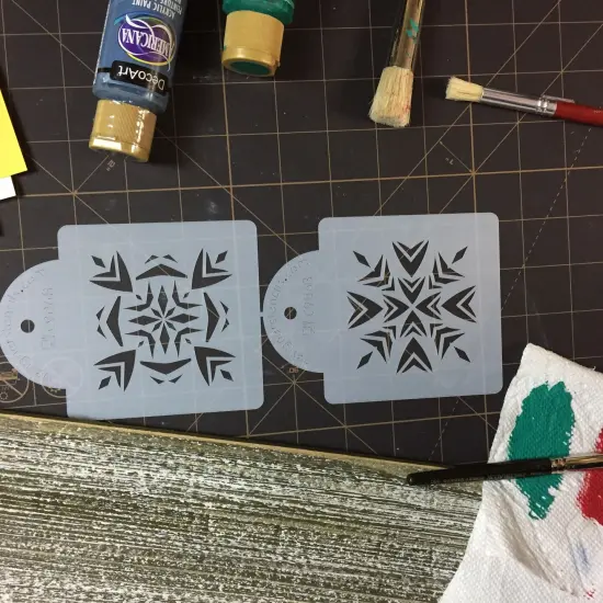 Aztec Tiles Cookie Stencils | C906 by Designer Stencils | Cookie Decorating Tools | Baking Stencils for Royal Icing, Airbrush, Dusting Powder | Reusable Plastic Food Grade Stencil for Cookies | Easy to Use & Clean Cookie Stencil {3}