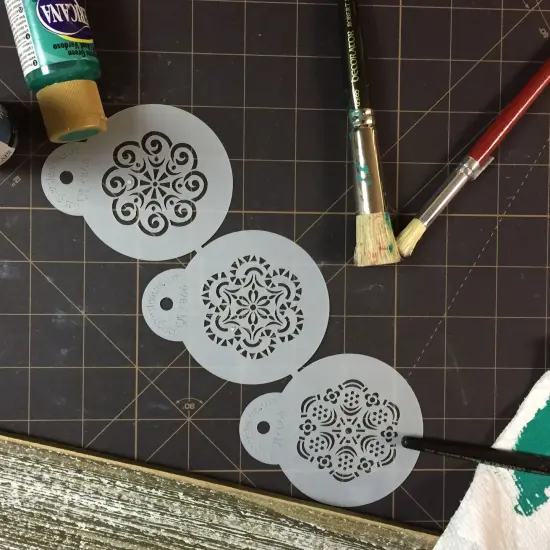 Mini Crochet Cookie Stencil Set | C866 by Designer Stencils | Cookie Decorating Tools | Baking Stencils for Royal Icing, Airbrush, Dusting Powder | Reusable Plastic Food Grade Stencil for Cookies | Easy to Use & Clean Cookie Stencil {2}