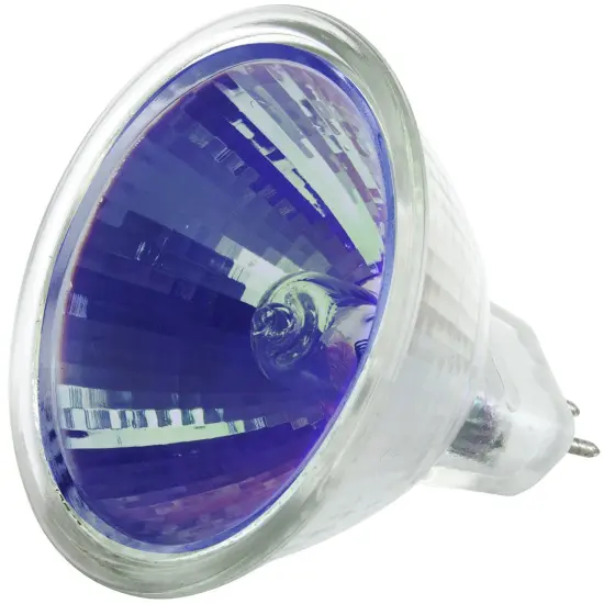 SUNLITE 50w 12v MR16 Narrow Spot 12deg. GU5.3 With Cover Guard Blue Halogen Bulb {2}