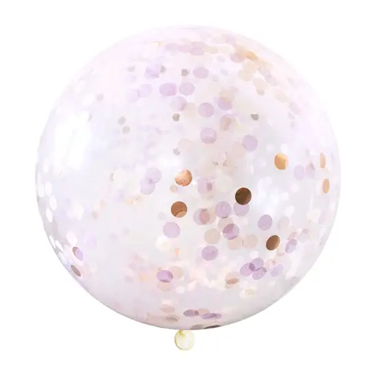 Jumbo Confetti Balloon - Lilac & Rose Gold {1}
