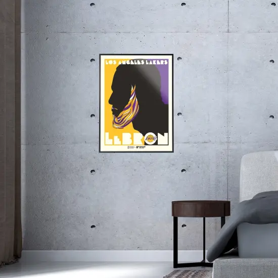 Phenom Gallery Los Angeles Lakers LeBron James Pushglass Inspired 18" x 24" Serigraph {6}