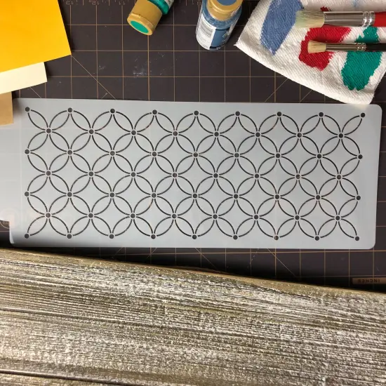 Deco Interlocking Circles - 3 Rows Cake Stencil | C885 by Designer Stencils | Stencils for Royal Icing, Airbrush, Dusting Powder | {3}