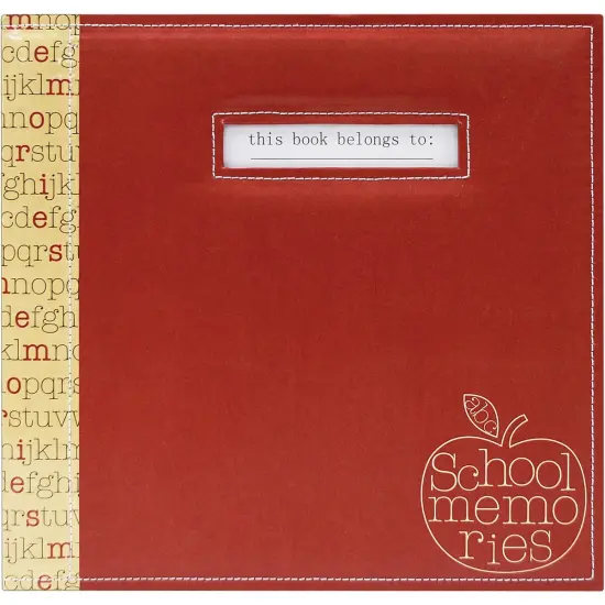 MBI School Memories Post Bound Album W/Name Window 12"X12"-Red Apple {1}
