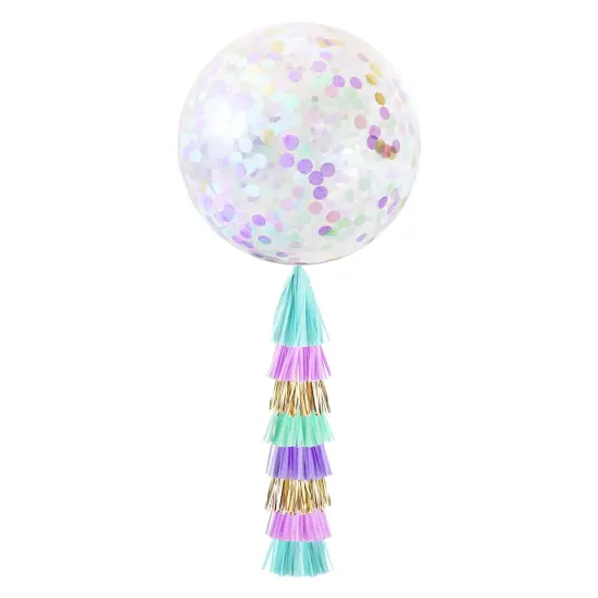 Jumbo Confetti Balloon & Tassel Tail - Mermaid {1}