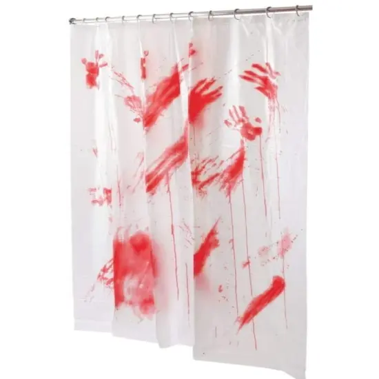 Bathroom Bloody Print Shower Curtain Decoration {1}