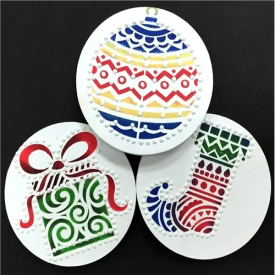 Modern Christmas Cookie Stencil Set | C954 by Designer Stencils | Cookie Decorating Tools | Baking Stencils for Royal Icing, Airbrush, Dusting Powder | Reusable Plastic Food Grade Stencil for Cookies | Easy to Use & Clean Cookie Stencil {2}