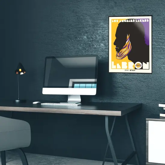 Phenom Gallery Los Angeles Lakers LeBron James Pushglass Inspired 18" x 24" Serigraph {5}