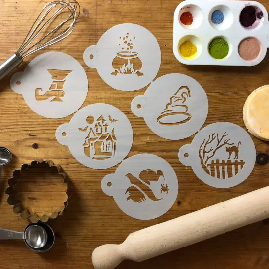 Large Halloween Cookie Stencil Set | C913 by Designer Stencils | Stencils for Royal Icing, Airbrush, Dusting Powder | {3}