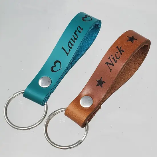 Blank Leather Keyrings 12 Pack &ndash; Pre-Cut Blanks with Hardware for Hot, Foil Stamping & Engraving Royal blue {5}