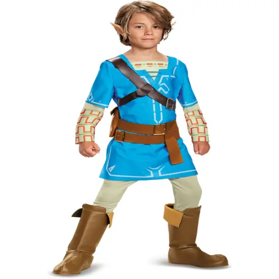 Child's Boys Deluxe The Legend Of Zelda Breath Of The Wild Link Costume {1}