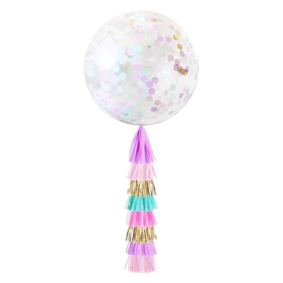 Jumbo Confetti Balloon & Tassel Tail - Unicorn {1}