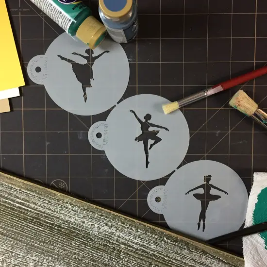 Ballerina Cookie Stencil Set | C889 by Designer Stencils | Cookie Decorating Tools | Baking Stencils for Royal Icing, Airbrush, Dusting Powder | Reusable Plastic Food Grade Stencil for Cookies | Easy to Use & Clean Cookie Stencil {4}