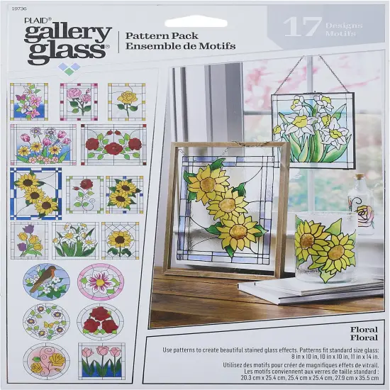 FolkArt Gallery Glass Pattern Set 3/Pkg-Floral {1}