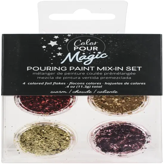 American Crafts Color Pour Magic Foil Flakes 1oz 6/Pkg-Warm {1}